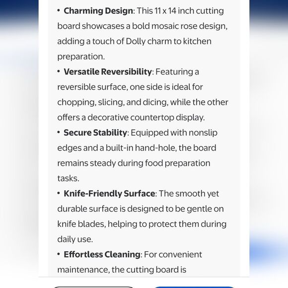 Dolly Parton Rose Pattern Cutting Board - Picture 11 of 15